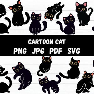 Cats SVG/ cat svg/ kitten svg/ cute cat svg/ cartoon cat svg/ cat head svg/ kitty Svg/pet svg/ silhouette/ cut file/ iron on/ decal/ stencil