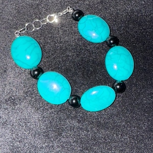 Faux Turquoise Bracelet: Handmade Boho Beaded Jewelry