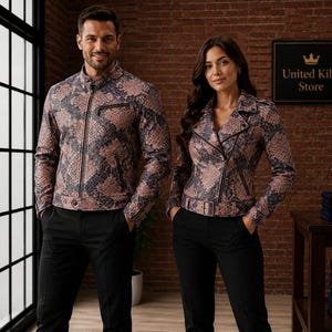 Exotic Python Snakeskin Motorcycle Wear | Handmade Luxury Coat | Personalized Men Women XS–6XL