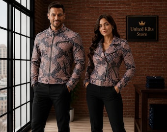 Exotische Motorradbekleidung aus Pythonleder | Handgefertigter Luxusmantel | Personalisierbar für Damen und Herren (Größen XS–6XL)