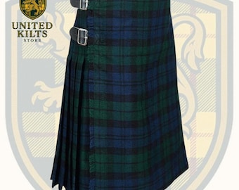 Scottish Black Watch Tartan Kilt – Handmade 8-Yard Heavyweight Kilts for Men & Women