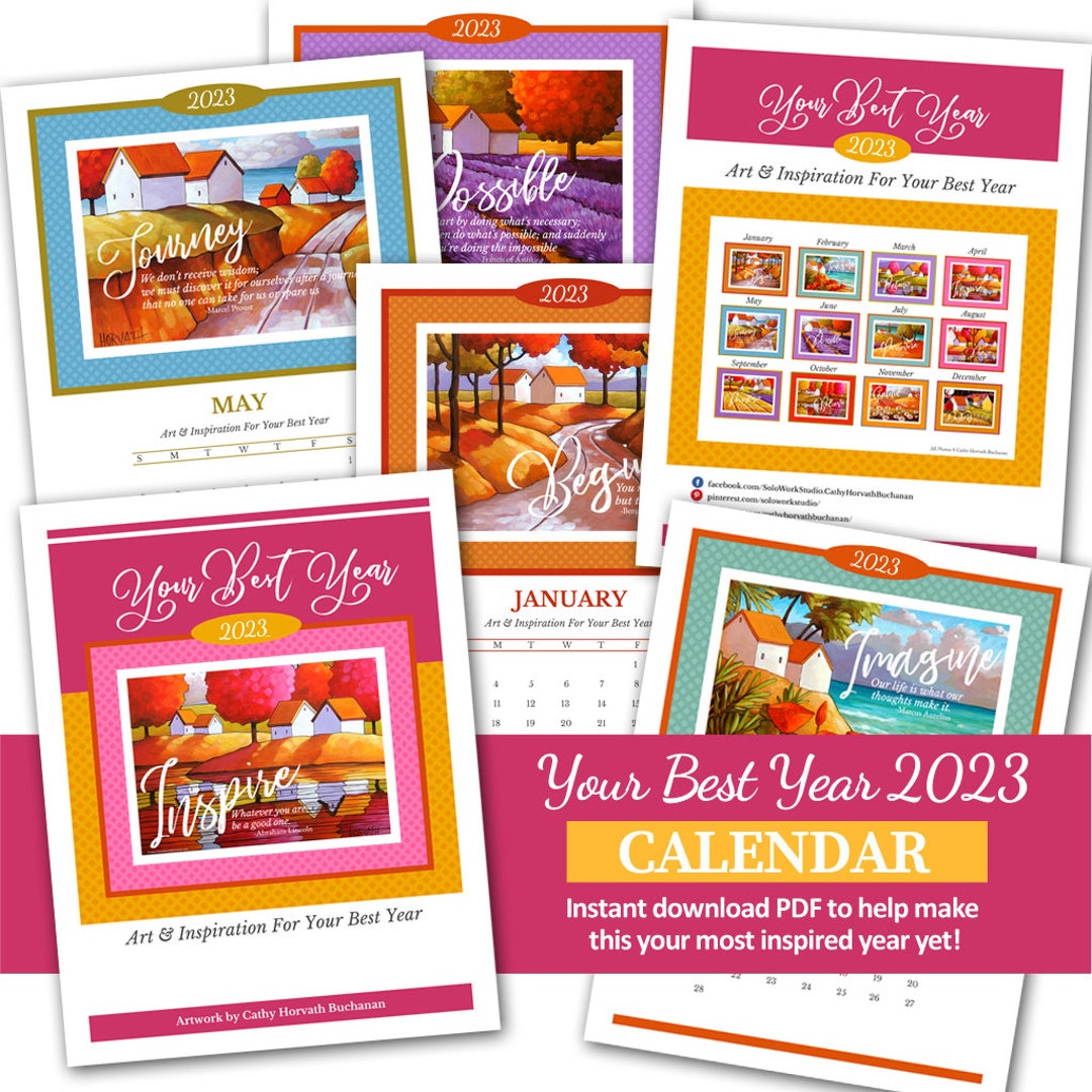 2023 Calendar Printable PDF Inspirational Quote Wall Art - Etsy