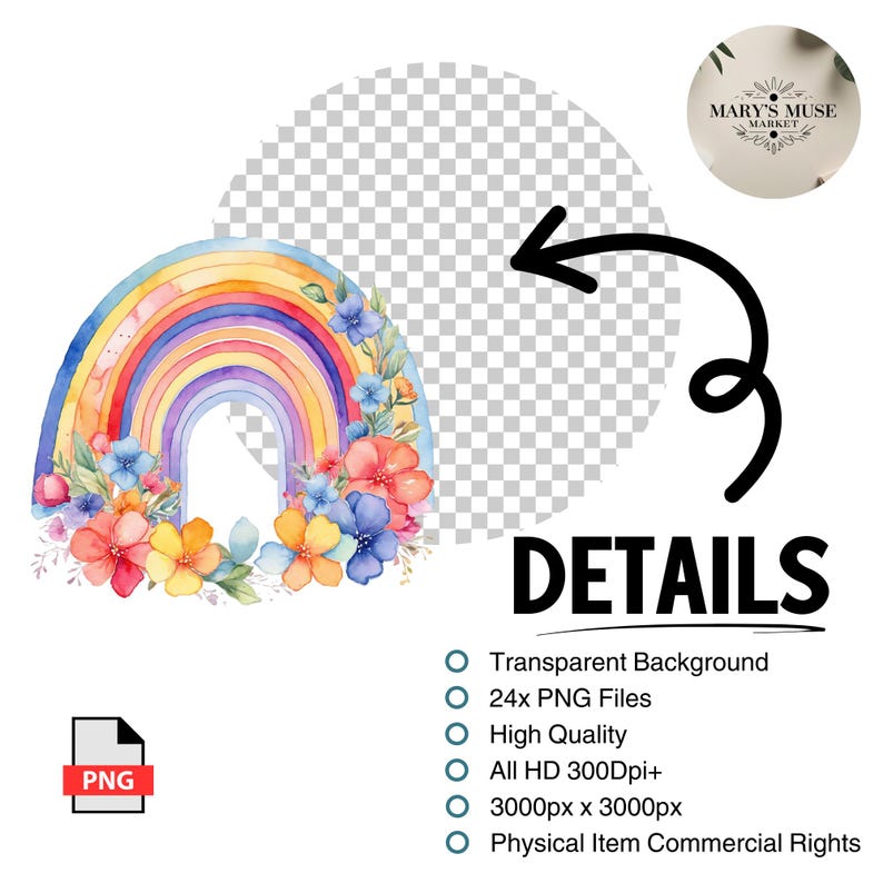 Boho Rainbow Clipart Set • 24 PNG Watercolor Rainbows • Nursery Art ...