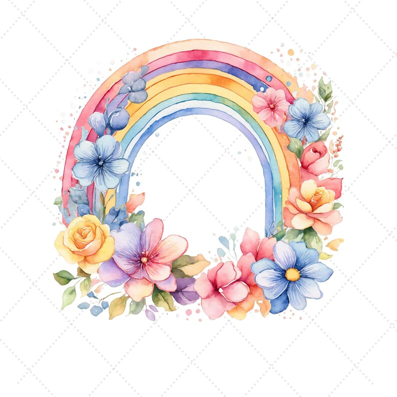 Boho Rainbow Clipart Set • 24 PNG Watercolor Rainbows • Nursery Art ...