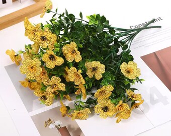 Buquê de margaridas artificiais com cesta, arranjo de flores artificiais para varanda externa ou decoração de casa