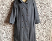 Vintage 1960s 1970s Gray Wool Princess Seam Coat 38 Bust