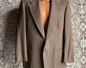 Vintage 1970s Men's Brown Wool Sport Coat Blazer Suit Jacket 39