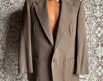 Vintage jaren 1970 heren bruine wollen sportjas blazer colbert 39