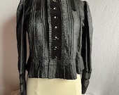 Vintage Hungarian Transylvanian Szeki Black Brocade Folk Jacket