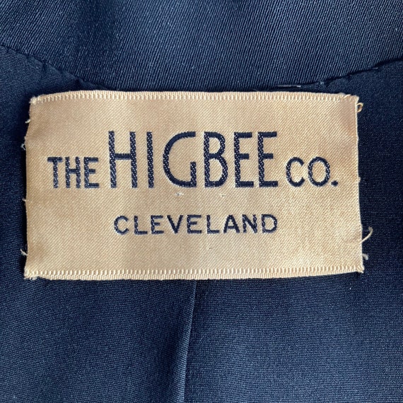 Vintage 1940s Higbee Black Wool Gold Embroidery N… - image 9