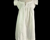 Antique Victorian Edwardian White Cotton Short Sleeve Chemise