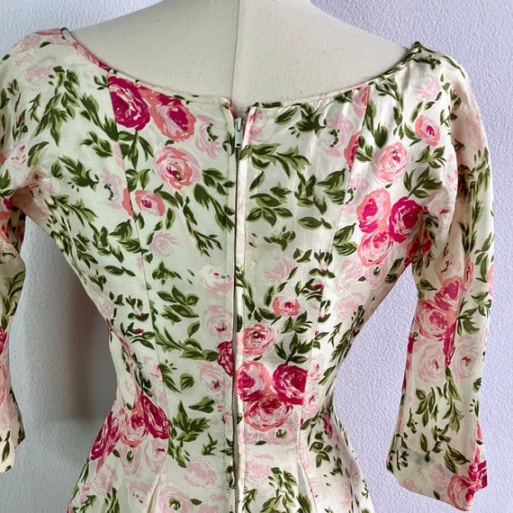 Vintage 1950s Suzy Perette Fit & Flare Floral Sil… - image 6