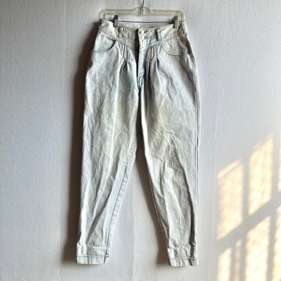 Vintage 1980s Lawman High Rise Pleated Acid Wash B