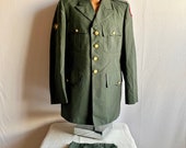 Vintage US Army Uniform Dress Jacket 40L with Garrison Cap 5th Army