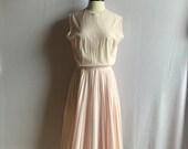 Vintage Pink Sleeveless Pleated Shirtwaist Dress 40 Bust