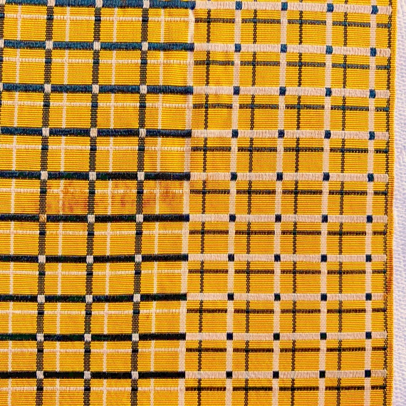 Vintage Hanhaba Obi Orange Black Geometric Design - image 3