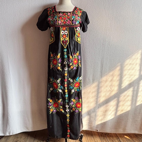 mexican oaxacan embroidered dress Santa Maria Oaxaca Dress