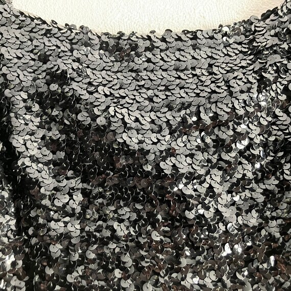 Vintage 1960s Sequined Sleeveless Little Black Dr… - image 6