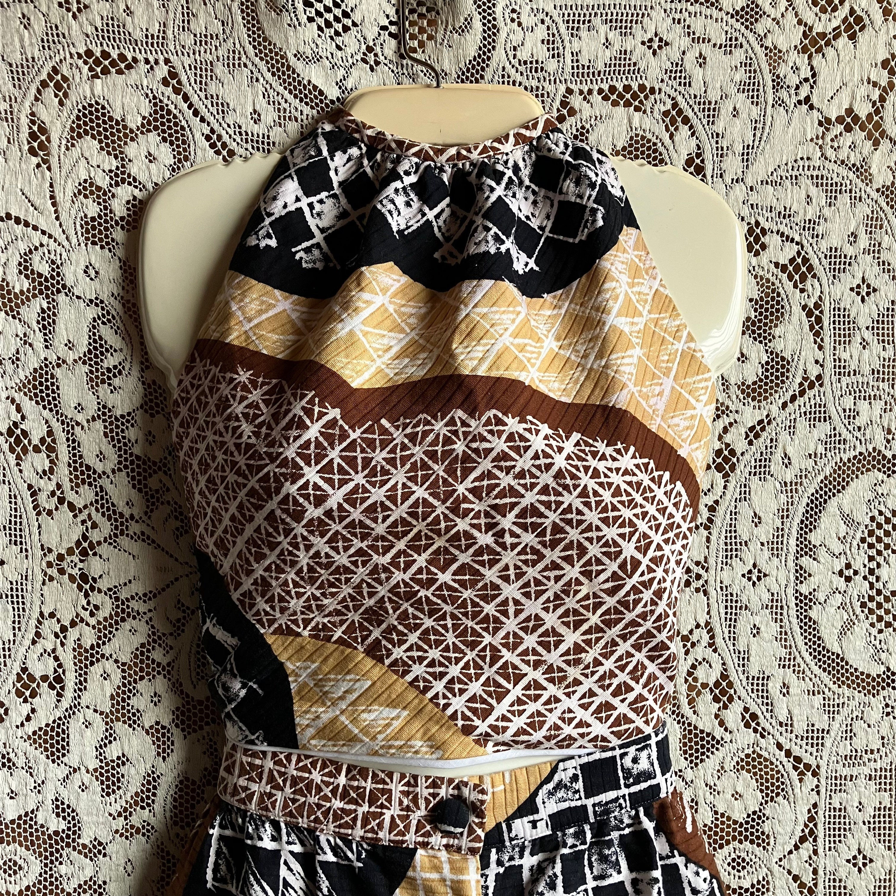 70s Gold Halter Top - Etsy