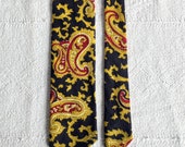 Vintage 1960s 1970s Blue Paisley Necktie