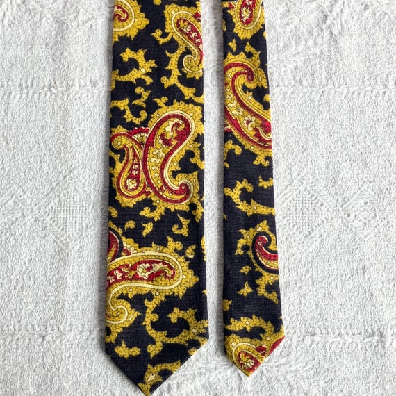 Vintage 1960s 1970s Blue Paisley Necktie - image 1