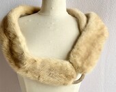 Vintage 1950s Beige Mink Wrap