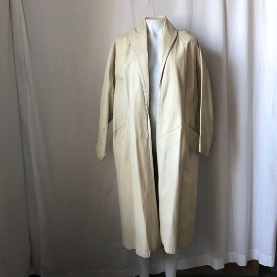 Vintage Women/'s Soft Cream Colored Turkish Leather Women/'s Overcoat