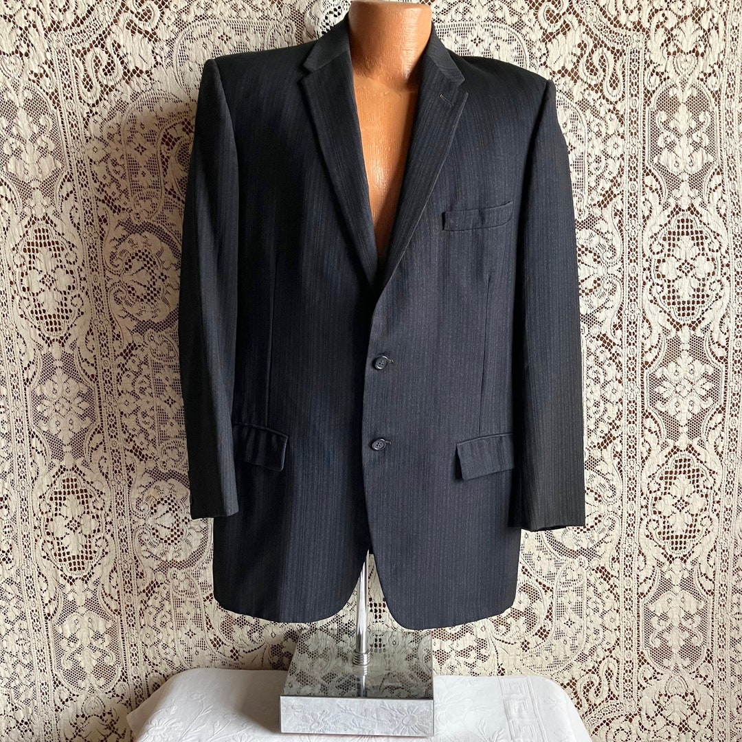 Vintage 1960 Men's Black Wool Sport Coat Suit Jacket Blazer 40 Chest Etsy