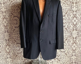 Vintage 1960 Men's Black Wool Sport Coat Suit Jacket Blazer 40 Chest
