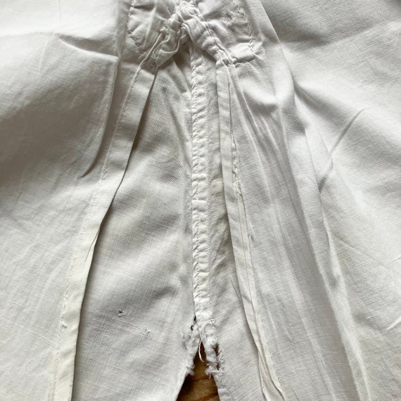 Antique Edwardian Victorian White Cotton Split Le… - image 10