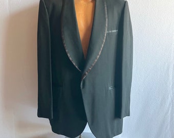 Vintage 1960s 1970s Gingiss Shawl Collar Tuxedo Jacket 46L