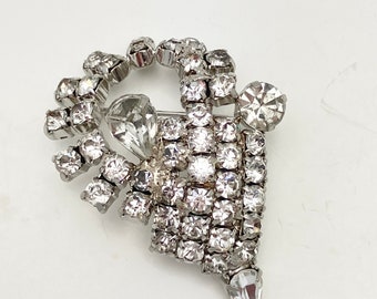 Vintage 1950s Midcentury Rhinestone Brooch