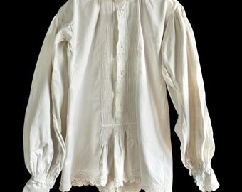 Men's Transylvanian Homespun White Linen Embroidered Folk Shirt