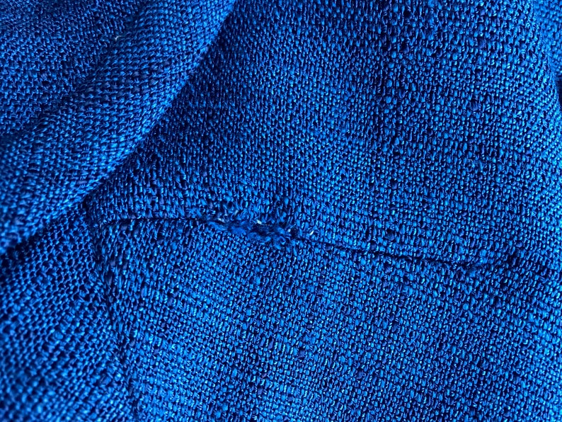 Vintage 1950s 1960s Blue Boxy Jacket Skirt Suit Saks Fifth Avenue