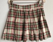 Vintage 1950s 1960s Little Girl's Plaid Wool Pleated Skirt