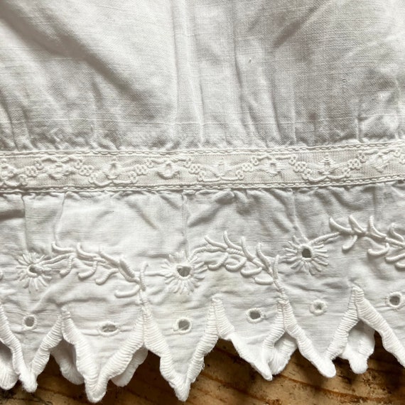 Antique Edwardian Victorian White Cotton Split Le… - image 5