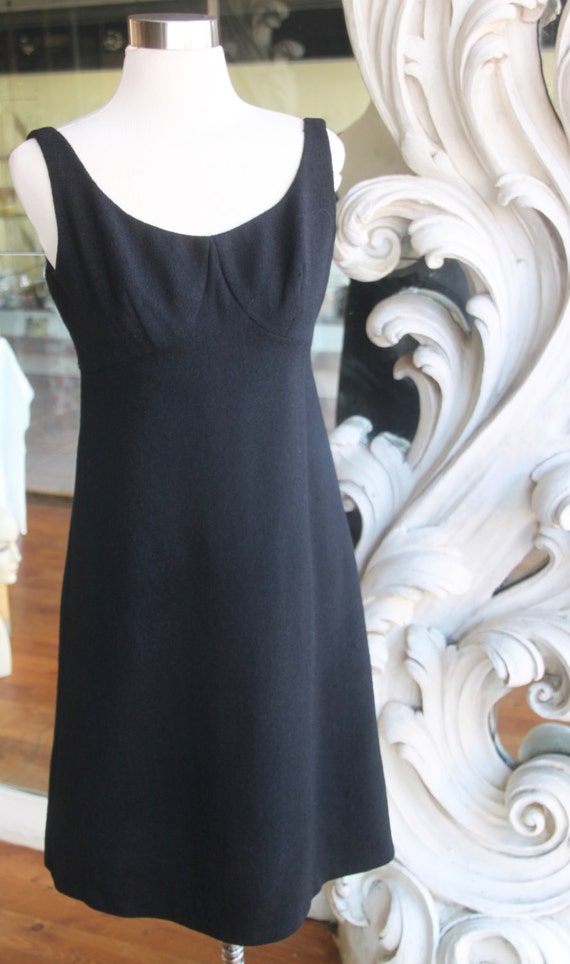 Vintage 1970s Little Black Dress with Lacy Lacey … - image 3