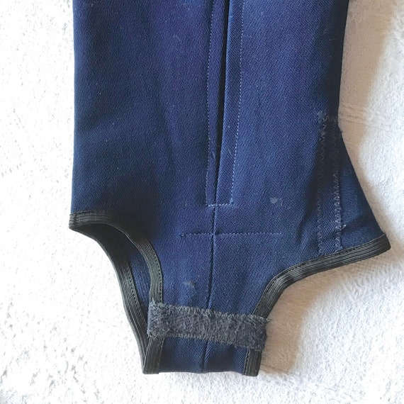 Vintage 1960s 1970s Navy Blue Ski Pants with Stir… - image 6