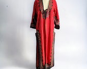 Vintage Turkish Traditional Folk Embroidered Sequined Caftan Coat