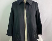Antique Wool Hip Length Embroidered & Beaded Jacket 1910s - 1920s