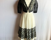 Vintage 1950s Fit & Flare Party Dress with Lace Jacket