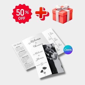 Invitación de boda, plantilla desplegable, suite de Canva minimalista editable, tarjeta de confirmación de asistencia, tarjeta de detalles, descarga digital.