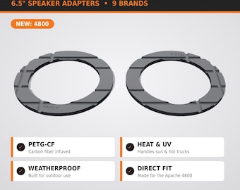 Apache 4800 Speaker Spacers (Pair) for 6.5". DIY Boombox Build, Carbon Fiber PETG, Fits Kicker, Polk, Skar & More