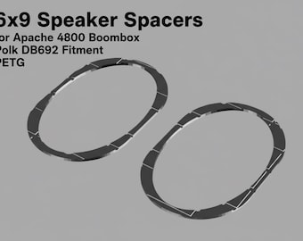 6x9 Speaker Spacers for Apache 4800 Boombox Polk DB692 Fitment PETG