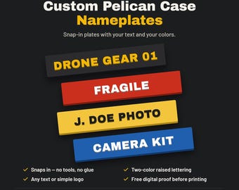 Custom 3D Printed Nameplate for Pelican Cases - Personalized Text & Logo!