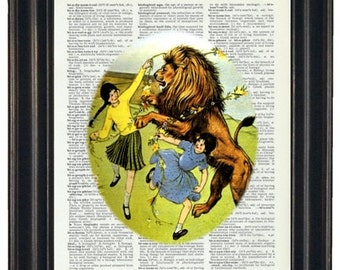 Upcycled Dictionary Art Narnia Print on Vintage Dictionary Page Prints