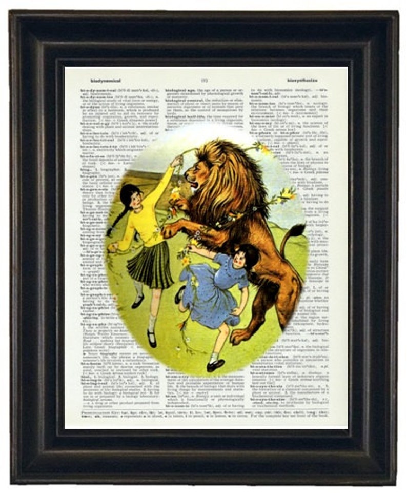 Upcycled Dictionary Art Narnia Print on Vintage Dictionary Page Prints image 1