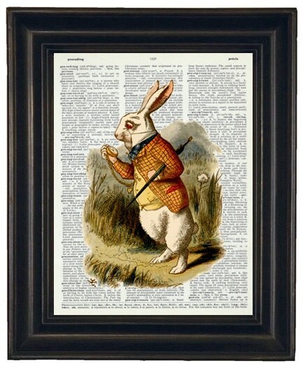 Alice in Wonderland Vintage Dictionary Book Art Page Print | Etsy