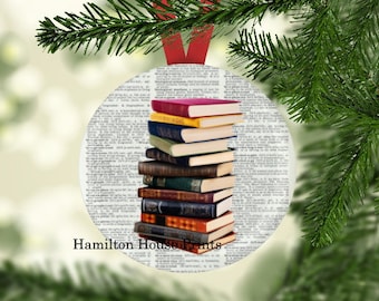 Book Christmas Ornament, Secret Santa Gift, Stocking Stuffer, Christmas Ornament, Book Ornament, Book gift, Bookworm Gift