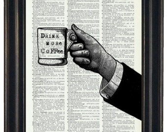 Coffee Print, Coffee Dictionary Prints, Coffee Art, Coffee Gift